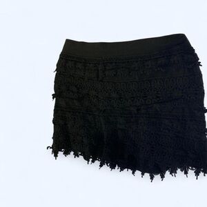 Express Black lace shorts with fringe detail M